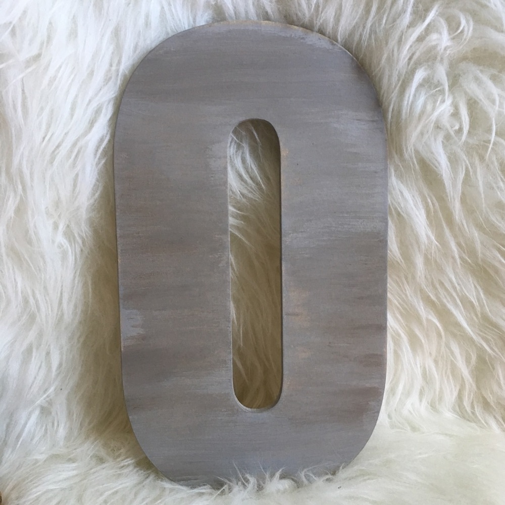 Gray Distressed Letter "O" Handmade by Me! *NEW*